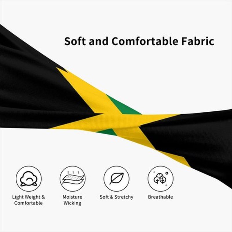 Jamaica Flag Jamaican Sports Headband,Breathable Sport Yoga Workout Turban Sweatbands for Women Men Hair Accessories