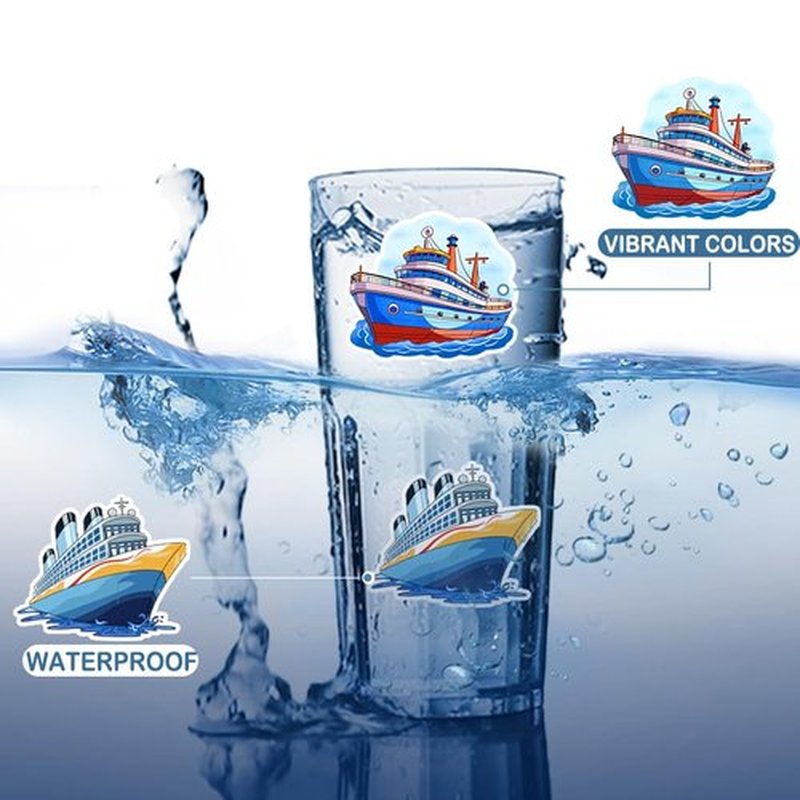 100 PCS Cruise Travel Stickers, Nautical Vacation Stickers Relaxing Cruise Ship Sticker Waterproof Vinyl Stickers for Phone Cases, Laptops, Travel Luggage, Journals, Scrapbook, Water Bottle