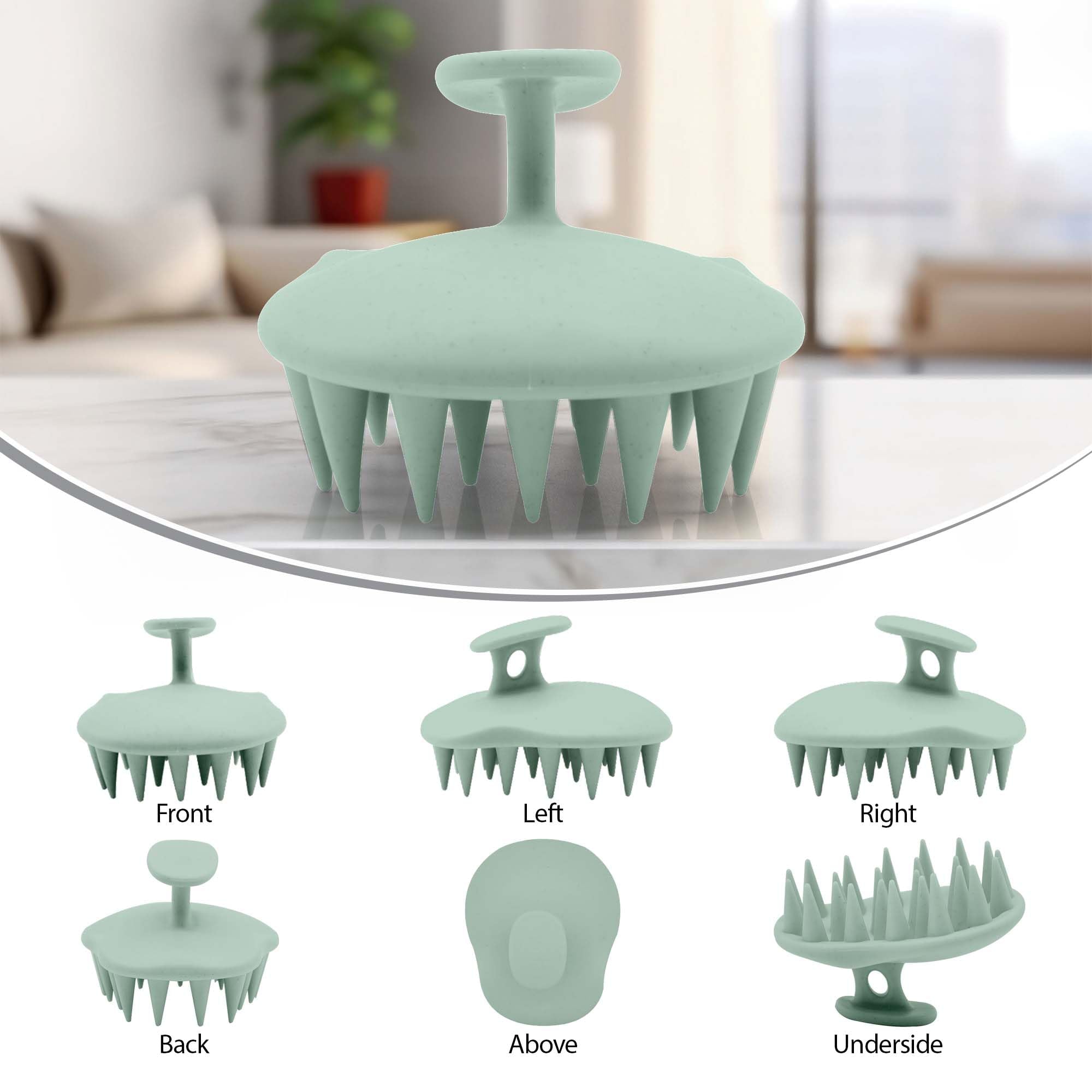 Fiora Naturals Scalp Massager Shampoo Brush - Silicon Scalp Scrubber & Exfoliator for Dandruff Removal and Hair Growth, Brush for Wet & Dry Hair, for Men, Women, Kids - BPA Free