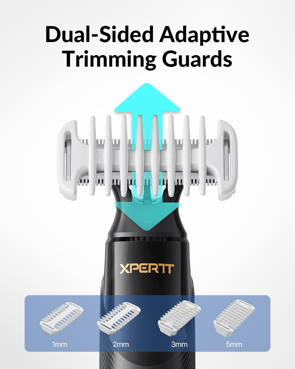 Trimcoo Trimmer Comb Set H1/H3 (S-130510) - 0mm Skin Guard, 3mm Body Comb, 1/2/3/5mm Locking Combs, Travel Case, Durable ABS Material - Ideal for Face, Body & Sensitive Areas, Convenient Storage