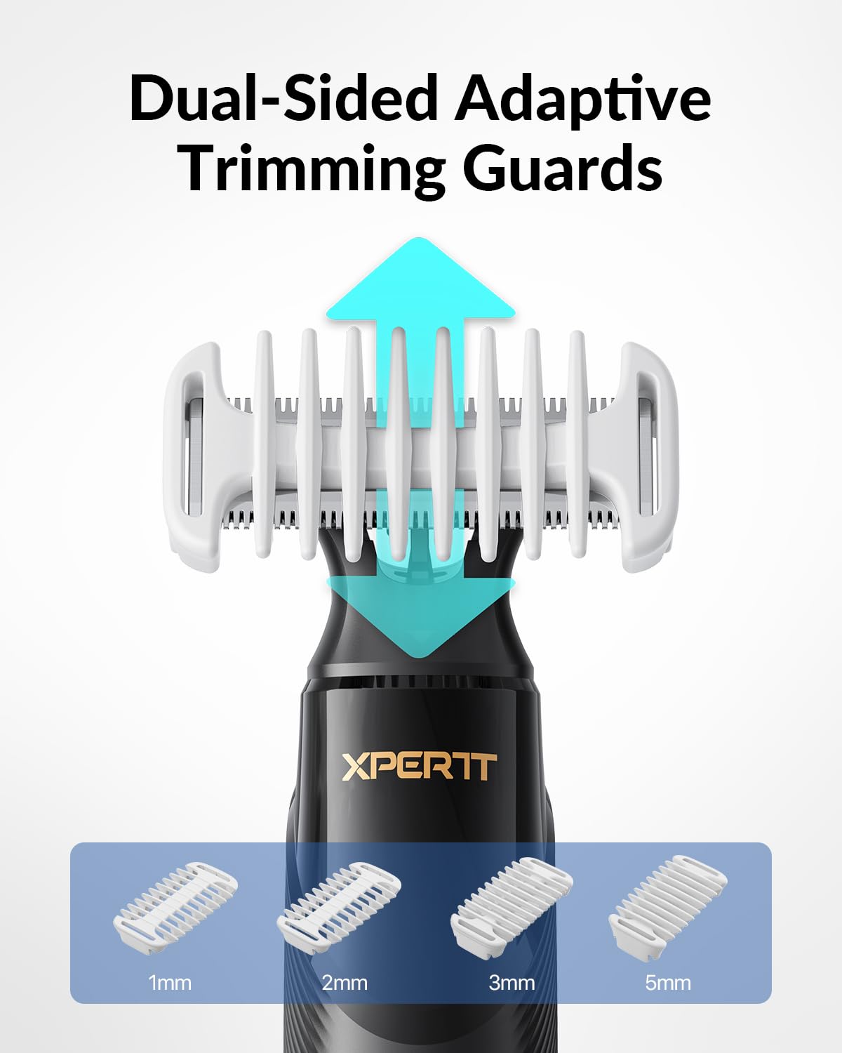 Trimcoo Trimmer Comb Set H1/H3 (S-130510) - 0mm Skin Guard, 3mm Body Comb, 1/2/3/5mm Locking Combs, Travel Case, Durable ABS Material - Ideal for Face, Body & Sensitive Areas, Convenient Storage