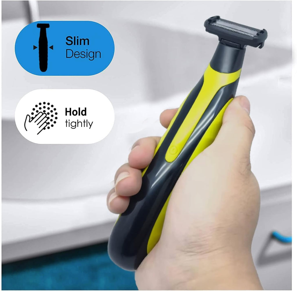 LinMei Men's Electric Trimmer Full Body Wet & Dry Shaver with 3 Trimming Combs, USB-C Fast Charging, IPX5 Waterproof, Cordless Foil Trimmer for Face, Head, Body (Shaver)