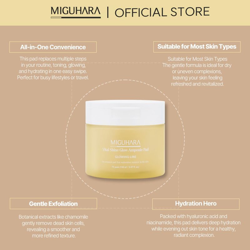 Vital Shine Glow Ampoule Pad | Toner Pad (150ml/5.07 fl.oz.)