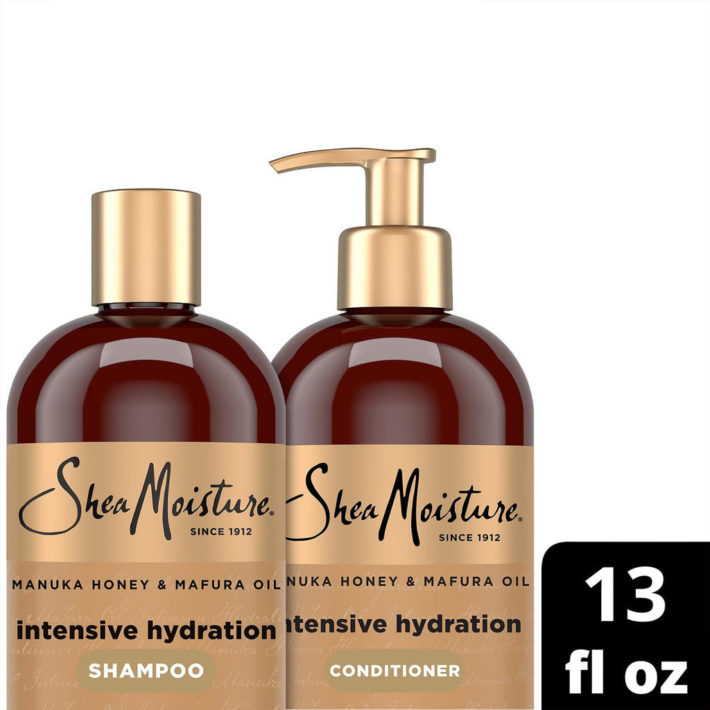 SheaMoisture Shampoo and Conditioner, Manuka Honey & Mafura Oil, 13 Oz Ea