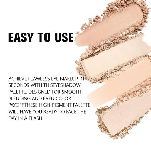Kaely Eyeshadow Quad - Vanilla Nude Beige Matte & Shimmer Palette for Mature Skin | Pigmented & Waterproof