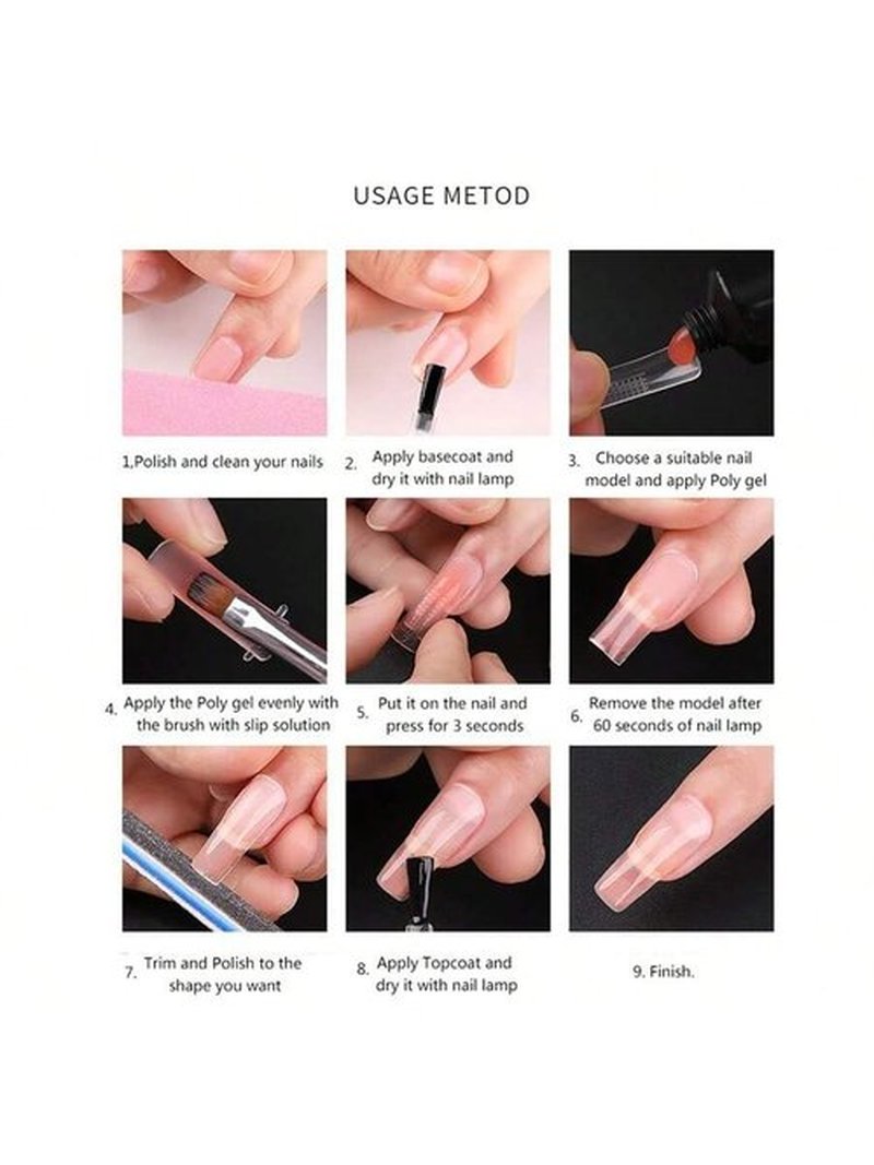 Slip Solution 2Fl. oz Nail Extension Gel Liquid Slip Solution with 5 Nail Clips 2in1 Dual-Ended Nail Brush Glass Cup 1box of armor models Cleaning Easy Spread for Beginner
