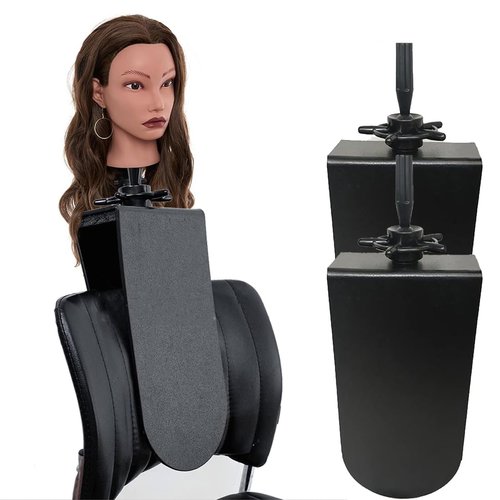 hairyhme 2 PCS Chair Mannequin Head Clamp Stand with Clip for Wigs and Trainning Head Sturdy and Durable Adjustable Wig Head Stand Holder for Cosmetology Hairdressing Seat Back Clamp