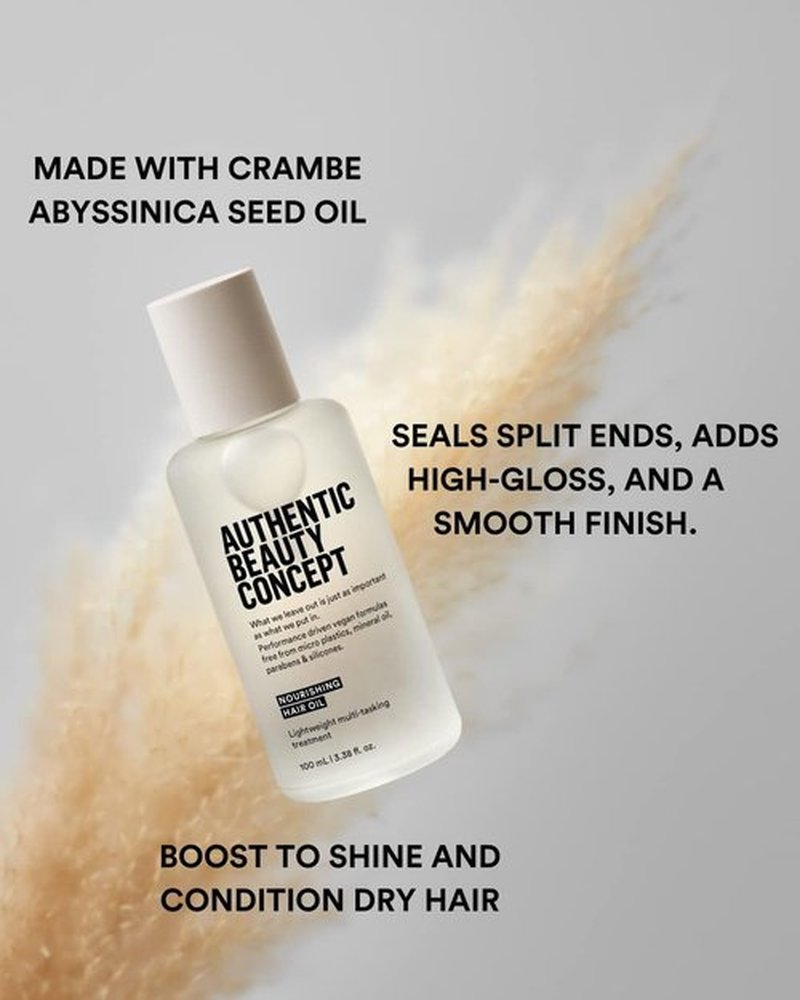 Authentic Beauty Concept Nourishing Hair Oil - Smooth Frizz & Seal Split Ends | Vegan, Silicone-Free | 3.38 fl. oz.