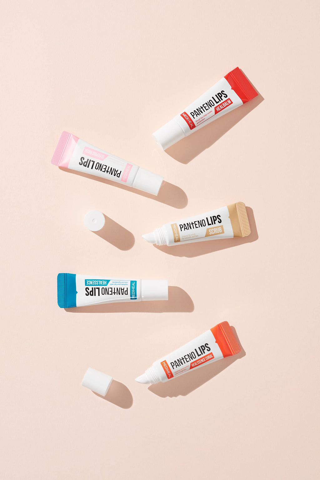 MEDIHEAL Pantenolips Lip Scrub 2 Pack Removes Rough Dead Skin Cells Moist Dry Lips, Panthenol Micro Walnut Shell Powder