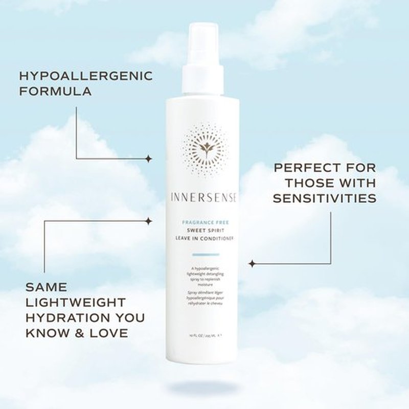 Innersense Organic Beauty - Fragrance-Free Sweet Spirit Leave-in Conditioner | Detangling, Hydrating, Smoothing | Non-Toxic, Cruelty-Free, Clean Haircare (10 fl oz)
