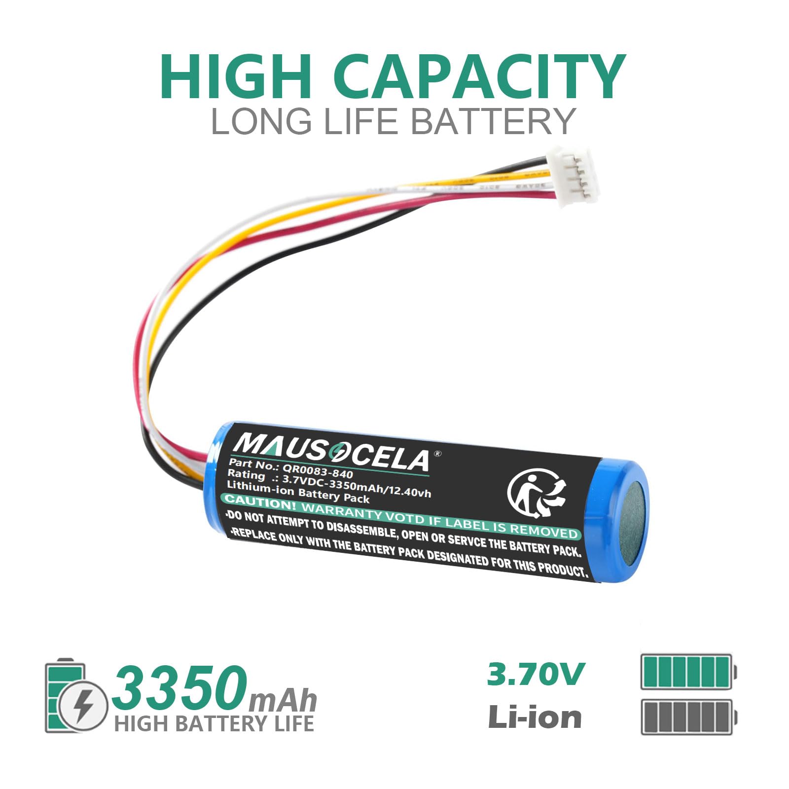 MAUSOCELA 3350mAh QR0083-840 IAN034NA Replacement Battery for IQ Panel 4 Battery, Compatible with Qol'sys IQP4006, IQP4005, IQP4004, IQP4003, IQP4002, IQP4001
