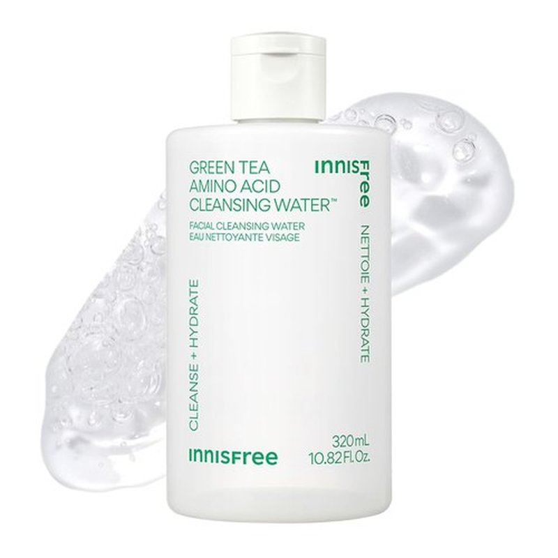 Innisfree Green Tea Amino Acid Cleansing Water - Hydrating Micellar Makeup Remover | Dermatologist Tested