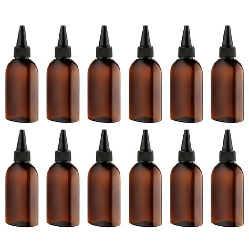 Cosywell Paint Bottles 12Pack 100ml/3.4oz Empty Squeeze Bottles Leak-Proof Refillable Plastic Hair Color Applicator Bottle Paint Storage Containers for Paint Art Crafts Shampoo Liquids(Clear)