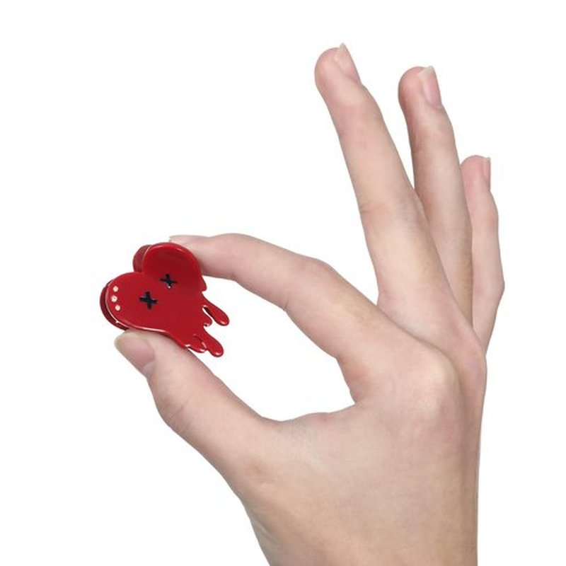 Red Bloody Heart Small Hair Claw Clips for Women Girls - Italian Gothic Hair Accessories for Women Girls Fun Acetate Mini Hair Clips for Thin & Thick Hair Pharmacy Nurse Gift Box