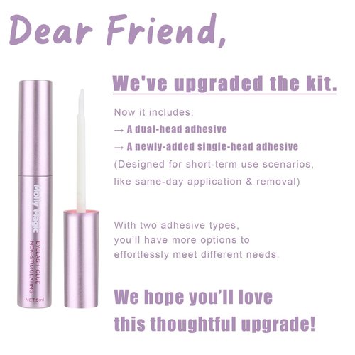 Molly Magic Flora Lash Clusters Kit, Wispy Natural 8-18mm D Curl Individual DIY False Eyelash Extension Kit with Lash Bond and Seal, Thin Invisible Black Lash Band