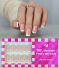 LY LANYOS Press On Nails Short, Short Fake Nails, Square Glue on Nails, Reusable Stick on nails with Nail Glue in 16 Sizes, 32 Pcs, White French