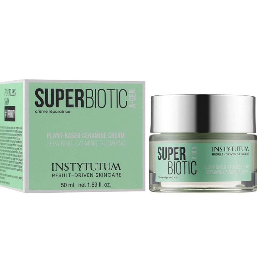 INSTYTUTUM Super Biotic Plant-Based Ceramide Cream, Barrier Repairing Moisturizer with Squalane and Omegas, 1.7 oz