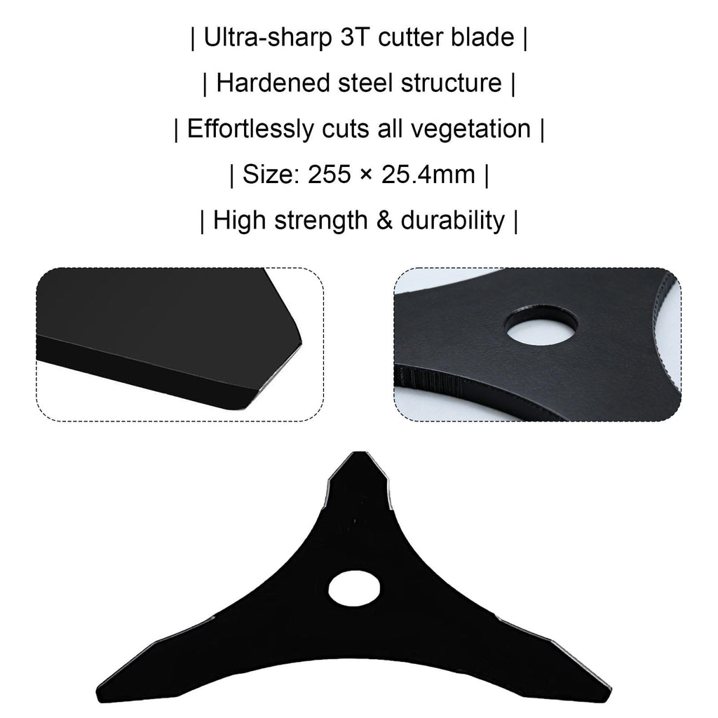 GOROBU Brush Cutter Blade Set with Adapter Kit, 9" 20T Chainsaw Tooth Cutter, 9" 36T Carbide Tipped Blade, 10" 3T Carbon Steel Blade, for Stihl Husqvarna Sears Echo Poluan Redmax Shindaiwa