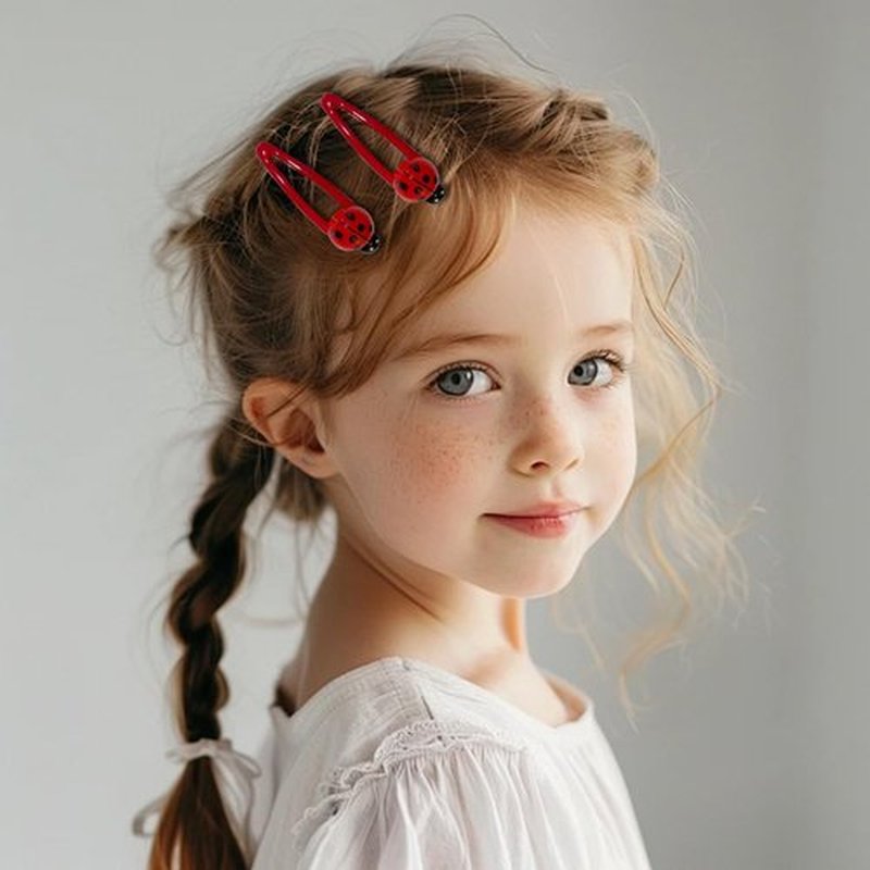 Kesvila 20 Pcs Ladybug Hair Clips, Animal Hair Clips for Girls and Women, Girl Hair Accessories, Snap Barrettes, 5cm/1.96inch, 20 Piece