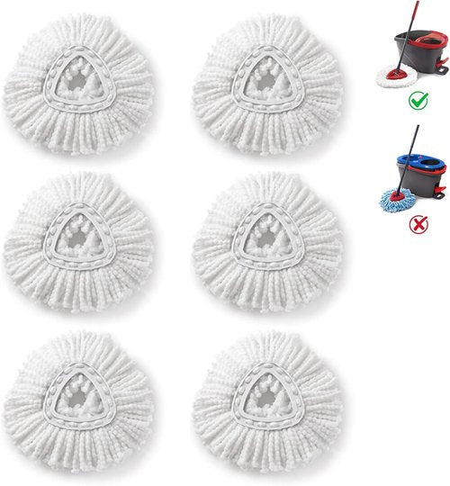 O-Cedar Mop Heads | Microfiber Replacement Refills for Easy Wring Spin System | 6 Pack