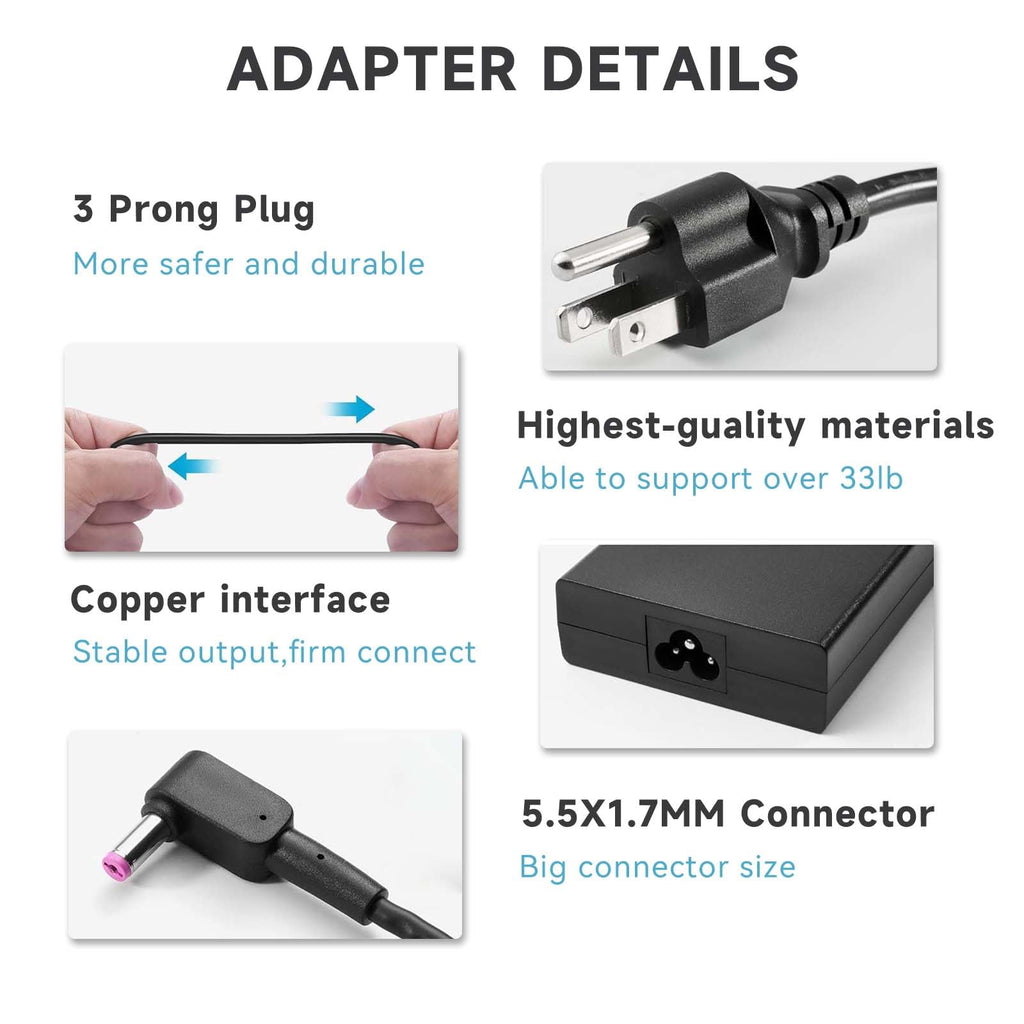 135W AC Adapter Charger Compatible with Acer Nitro 5 AN515-55 AN515-54 AN515-51 AN515-52 AN515-43 AN515-44 Aspire 7 A715-71G A715-72G A715-75G, ConceptD Aspire V15 V17 VN7-591G, Power Supply Cord