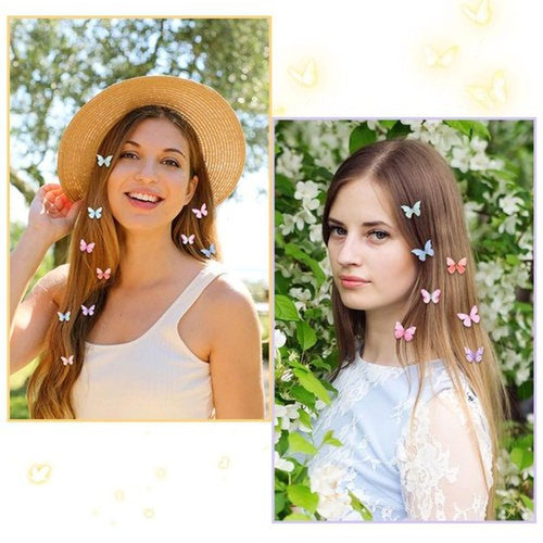 18Pcs Butterfly Clips with Rhinestones for Teens Women Y2K Glitter Hold Jaw Clips - Cute Headwear Gifts for Wedding, Back to School Hair Accessory, Purple