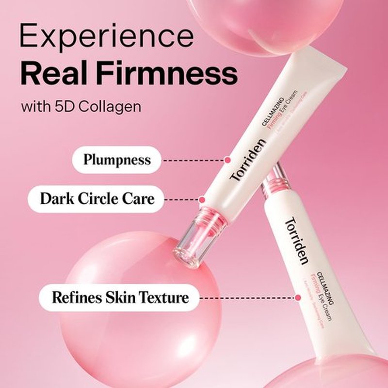 Torriden CELLMAZING Eye Cream - Collagen Firming Formula for Wrinkle Improvement | 30ml | Korean Skincare