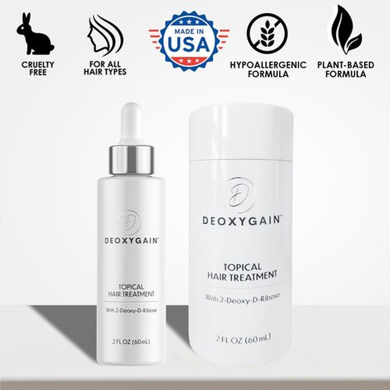 Deoxygain Topical Hair Treatment - Advanced Hair Growth Formula with 2DDR to Block DHT & Stimulate Follicles - 2oz Bottle