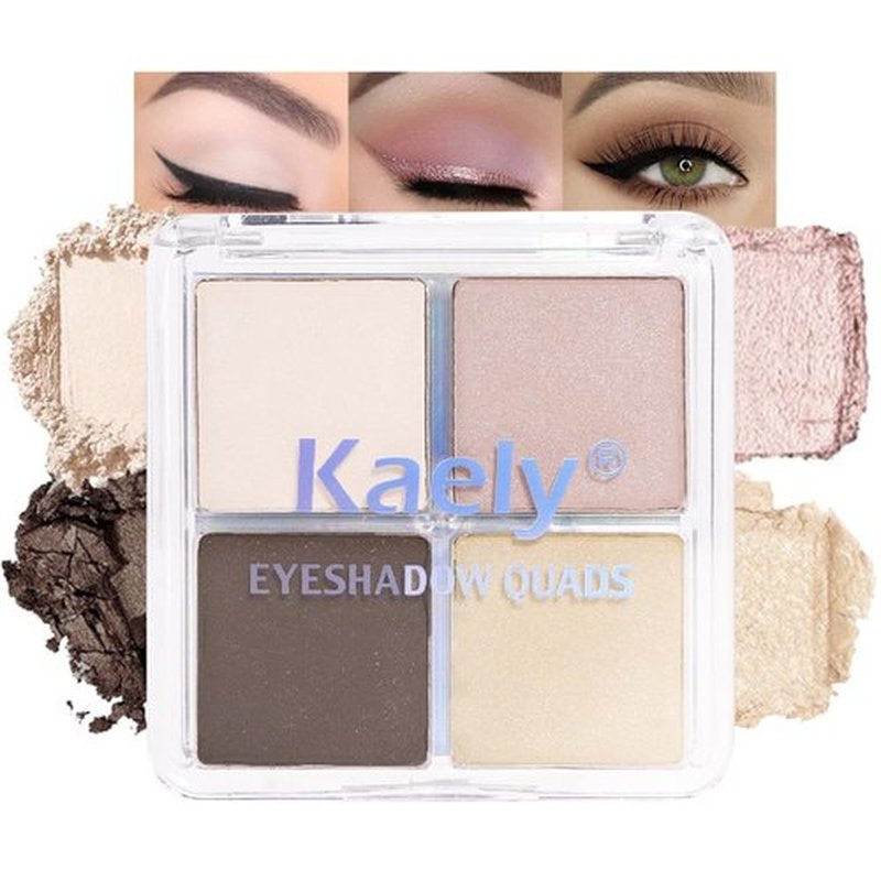 Kaely Eyeshadow Quad - Natural Nude Shimmer Palette for Older Women | Pigmented & Waterproof, 01