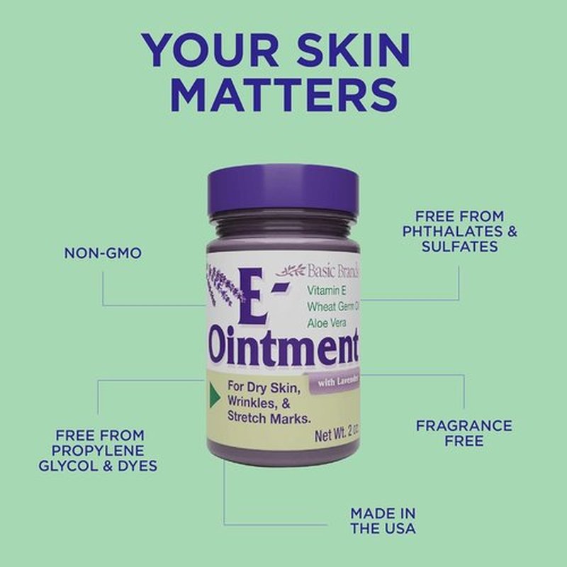 Basic Brands - Vitamin E Ointment with Lavender - 2oz - Moisture Enhancing - 2-Pack