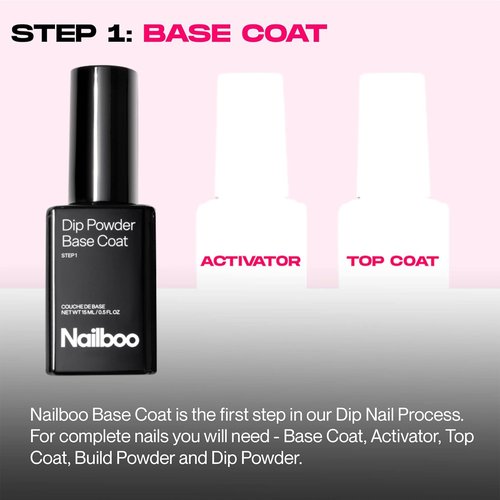 Nailboo Dip Powder Essential Liquid, Base Coat for Nail Dip Powder, New Premium Formula, DIY At Home Manicure, No UV Lamp Needed, For Beginners & Professionals, 0.5 Fl Oz (1 Pack)