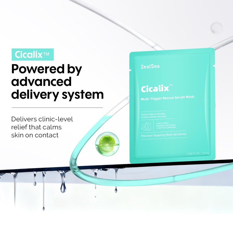 ZealSea Cicalix & Ceramidbar Face Masks Skincare, All-in-one Proven Derm Solution Facial Mask for Visibly Soft | Plump | Quenching | Anti-aging, Soothing & Refreshing, Strengthen & Restore, 4+4 Duo