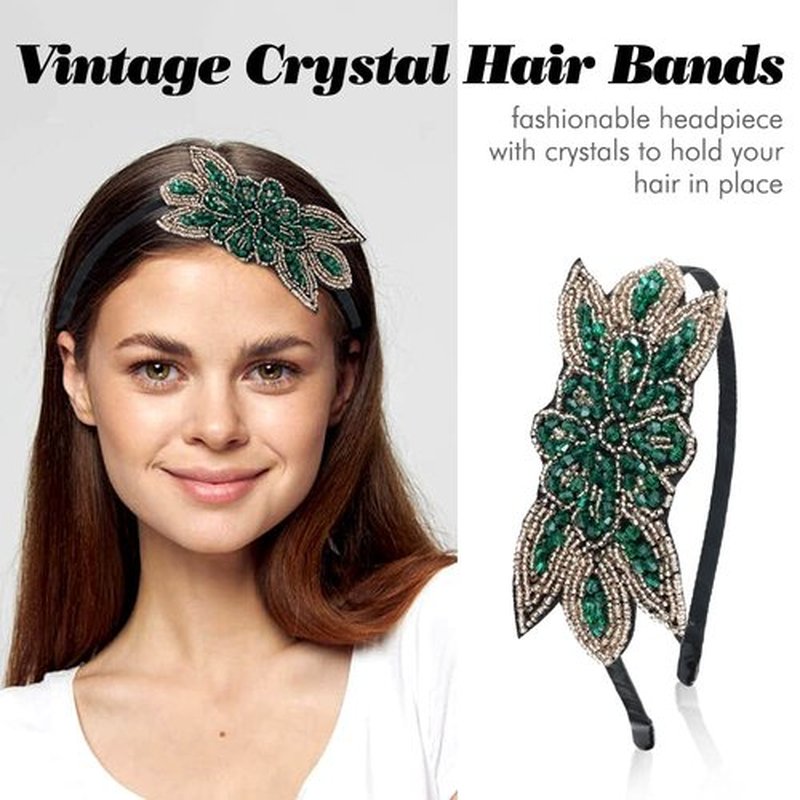 inSowni 8 Pack Multi Color 1920s Hair Accessories Beaded Flower Headbands Rhinestone Elastic Hair Hoops for Women Girls
