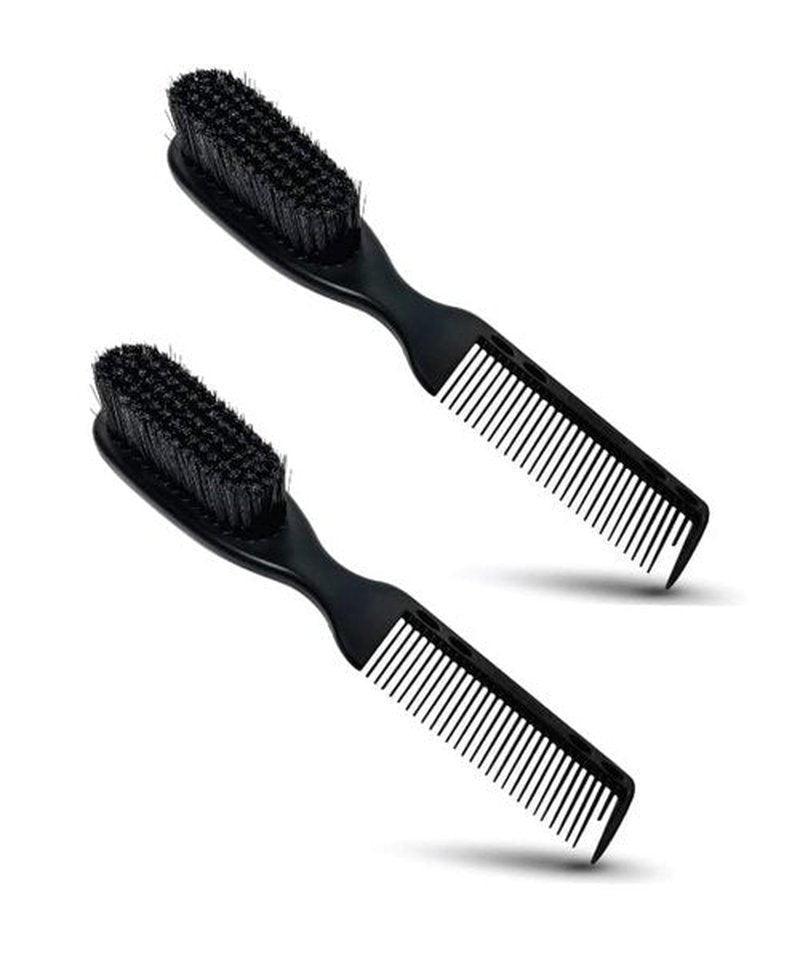 TRU BARBER Pro Fading Brush Set - 2PCS Barber Fade & Cleaning Brushes for Clippers | Beard Styling Tool