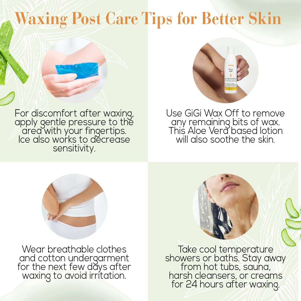 GiGi Wax Off Hair Wax Remover Gel - Post Waxing Care with Aloe Vera, Skin Soothing Hair Removal After Wax Care, 16 fl oz, 1 Pack