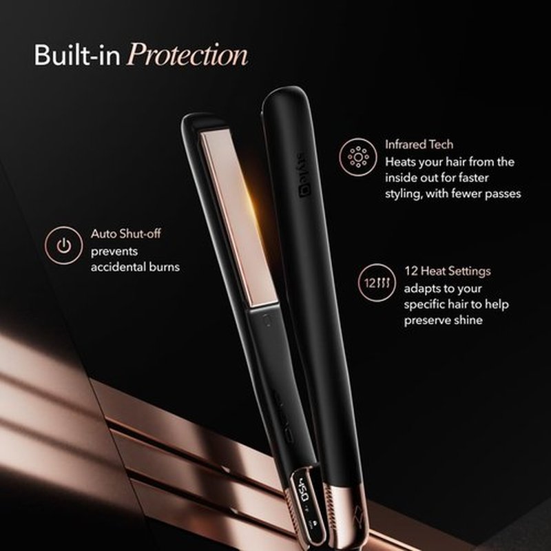 SRILabs StyleQ Flat Iron Hair Straightener - GraphFlow Technology, Infrared Light Therapy, 12 Heat Settings for All Hair Types