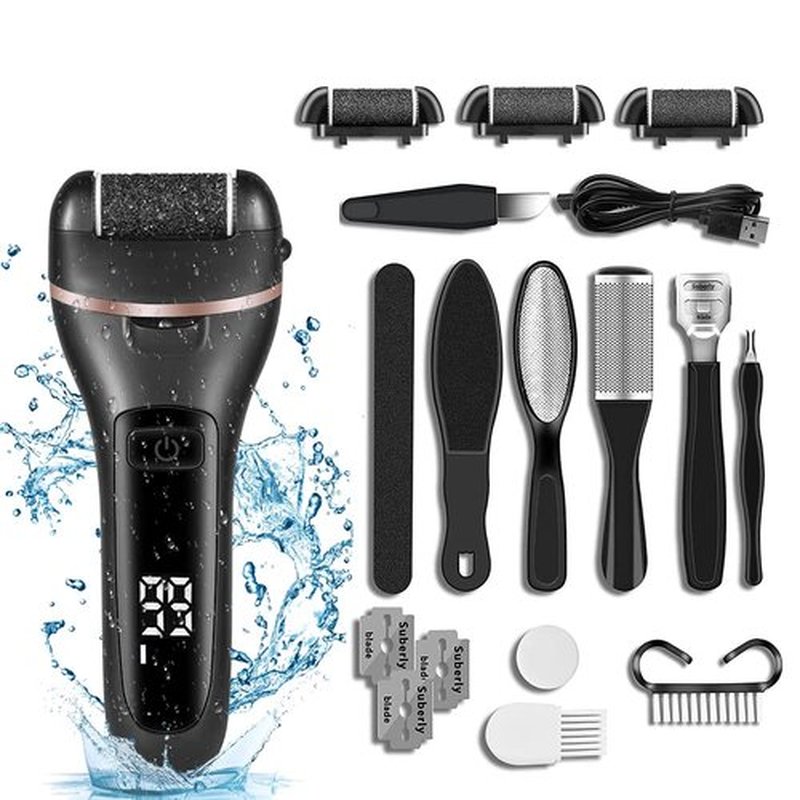 Electric Callus Remover and Foot polisher-Rechargeable-waterproof- Pedicure Set. (Black), 20 Count (Pack of 10)