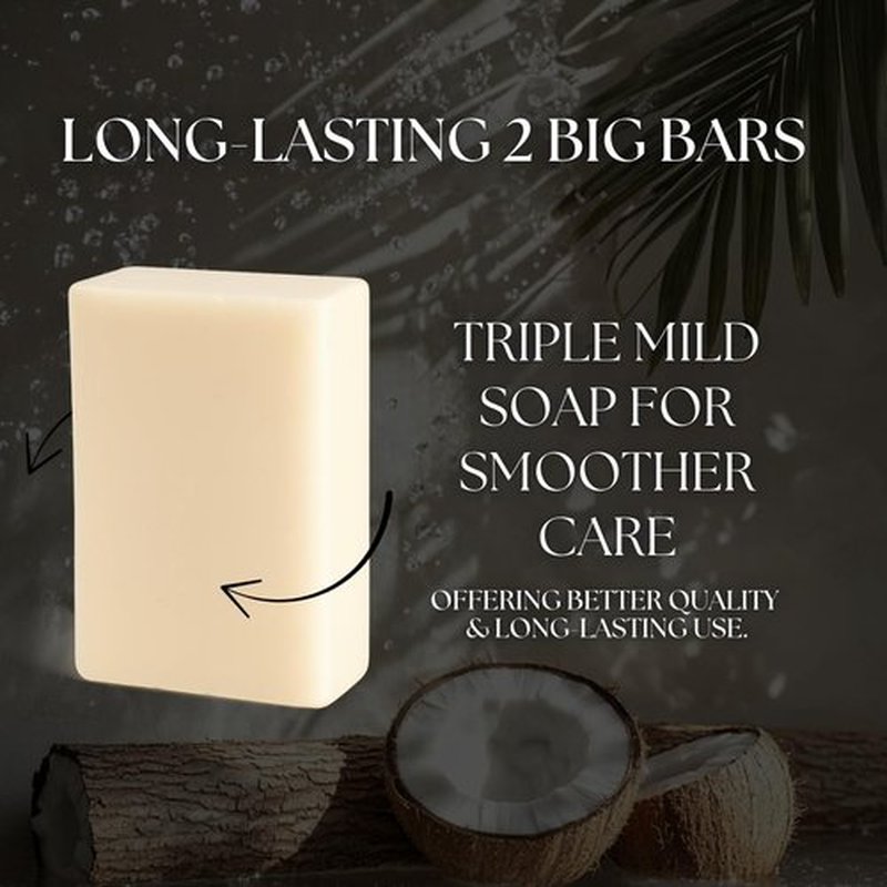 TINOQ Unscented Bar Soap | Only 7 Ingredients | For Sensitive Skin, Face & Body Wash | Natural Moisturizing Formula with Organic Coconut Oil, Shea Butter & Olive Oil | 2 Pack
