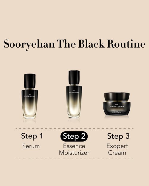 Sooryehan The Black (Essence Moisturizer, 130ml/4.4fl oz) - Lightweight Cream for Moisture Barrier, Rejuvenate Dull, Aging Skin. Premium Korean Skin Care. Black Yeast, Hyaluronic Acid,