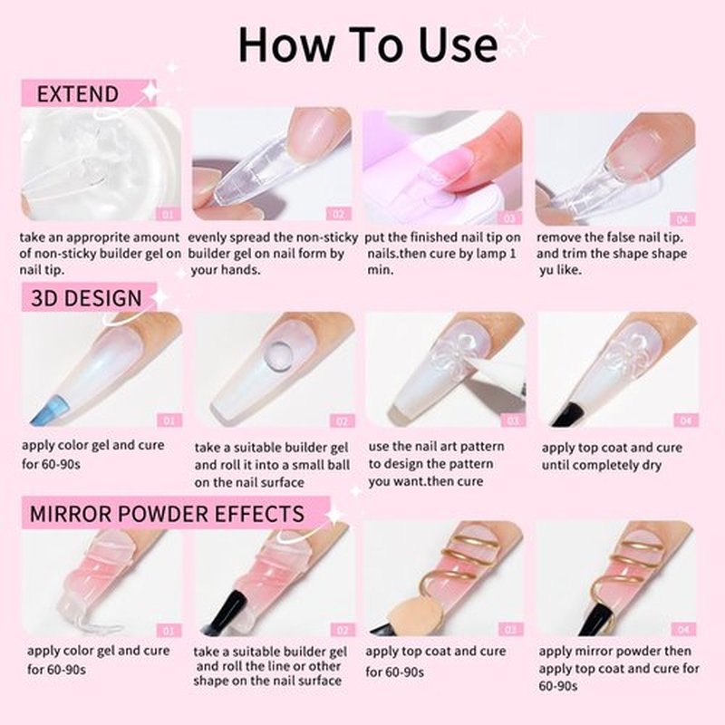 Solid Builder Gel For Nails 3D Nail Sculpting Gel Stable Non-Sticky for Nail Extension Carving DIy Salon Home 60ml
