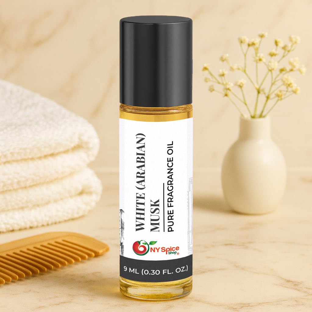 NY Spice Shop White Arabian Musk – Pack of 1 Smooth Aromatic Notes & Oil Based Perfume Blend – Natural Scent Essence with Refreshing Aroma Tone – Traditional Arabian Fragrance for Personal Scents