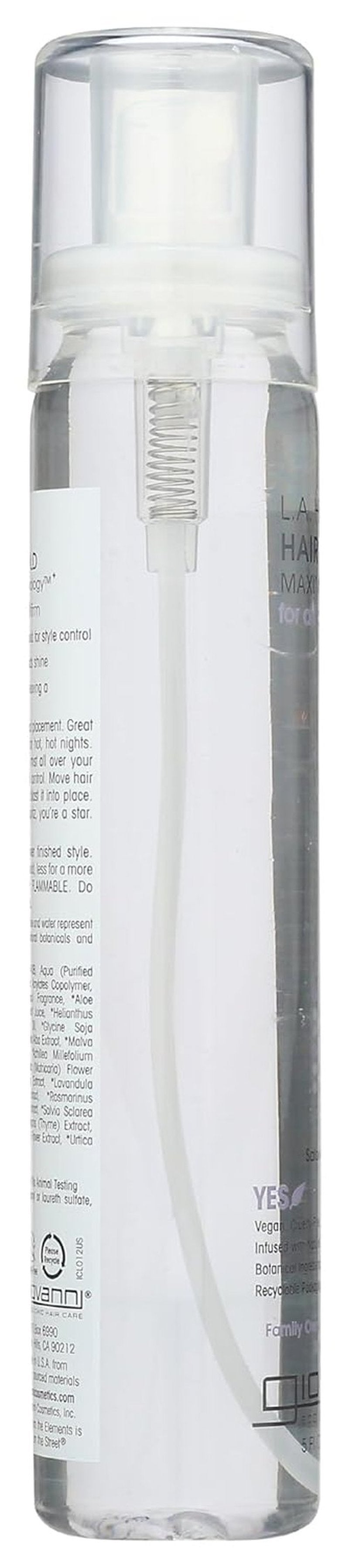 GIOVANNI L.A. Hold Hair Spritz - Lightweight Maximum Hold Styling Spray, Sulfate Free - 5 oz