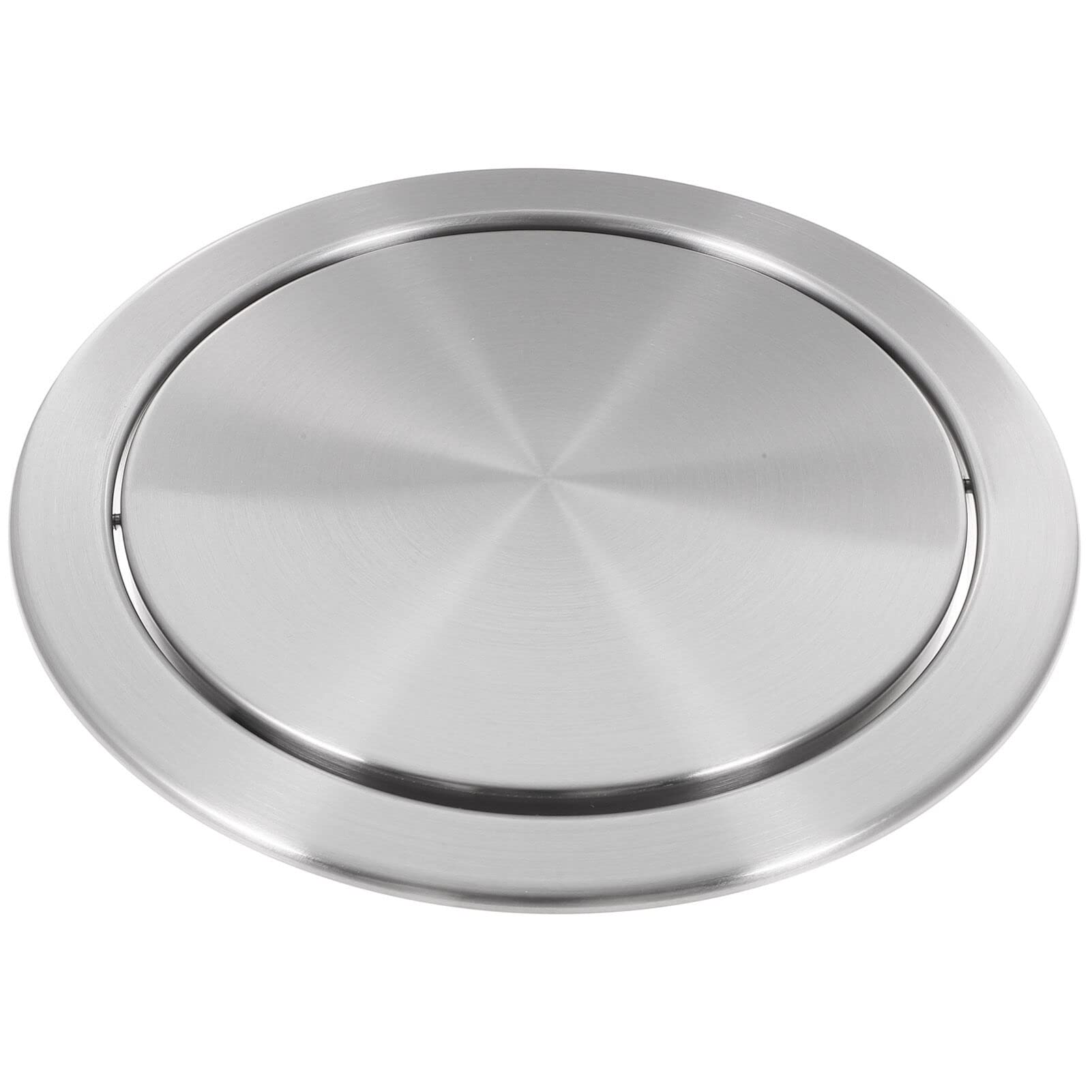 Uonlytech Trash Can Lid Simple Trash Grommet Embedded Countertop Trash Chute Round Cover Swing Flap Trash Bin Lid for Kitchen Bathroom Office