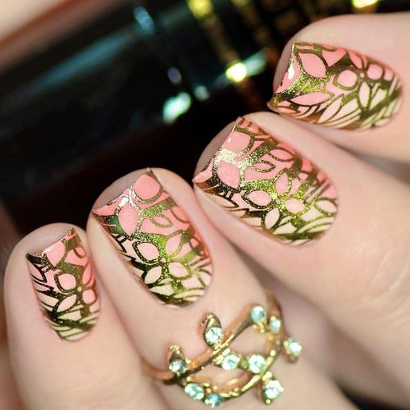PUEEN Rocking Metallic Stamping Nail Polish Nail Art Color - Set of 6 Metallic Colors - 12ml each - BH000935