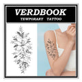 VERDBOOK Waterproof Temporary Tattoos: 2-Sheet Tattoo Kit with Realistic Body Stickers, Semi-Permanent Tattoos for Adults Lasting 7-15 Days – Safe for Men & Women, Blossom Journey