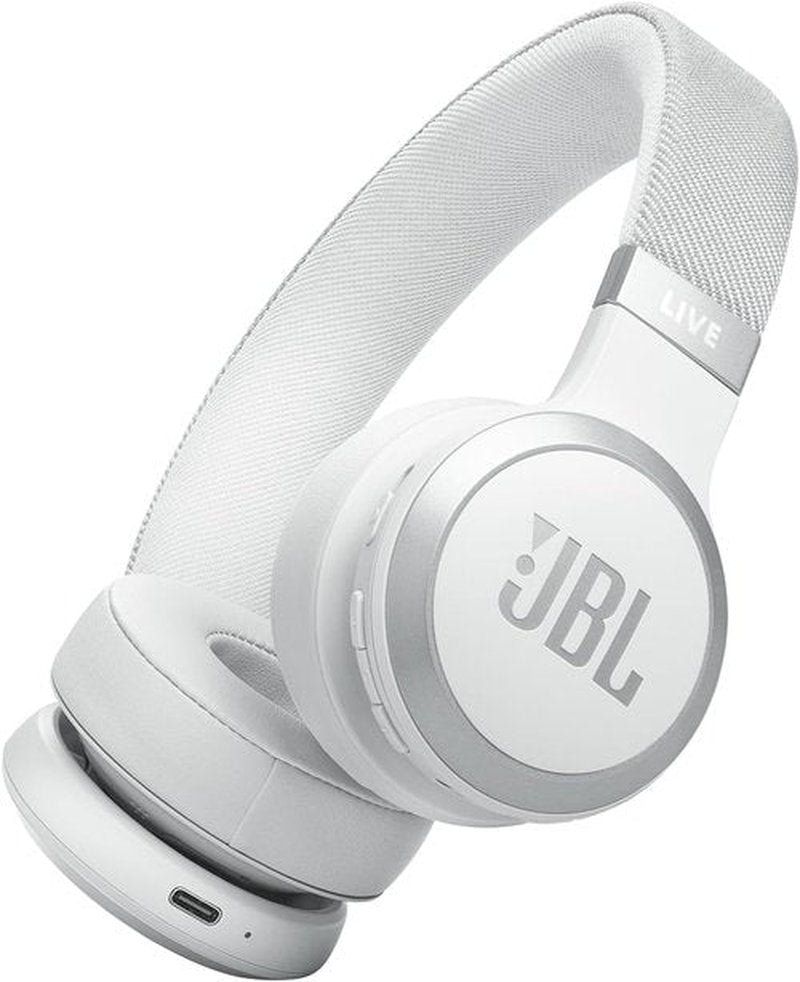 JBL Live 670NC - Wireless On-Ear Headphones with Adaptive Noise Cancelling | 65H Battery Life, Lightweight & Comfortable (White)