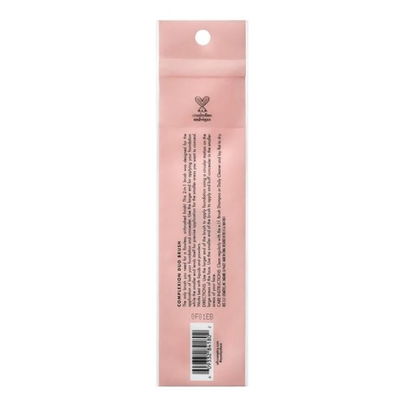 e.l.f. Complexion Duo Brush - Vegan Makeup Brush for Flawless Foundation & Concealer Application