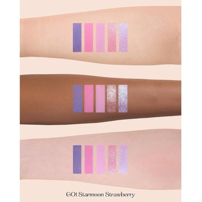 Flower Knows Violet Strawberry Rococo Eyeshadow Palette - 5 Blendable Shades for Cute Eye Makeup | 0.21 Oz