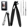 Precision Stainless Steel Heavy Duty Angled Head,Wide Jaw Clippers for Seniors and Man,Ingrown Toenail,Thick Nail.Long Handle, Slanted Nail Cutter for Men,Women,Pregnant,Elderly.5Pcs