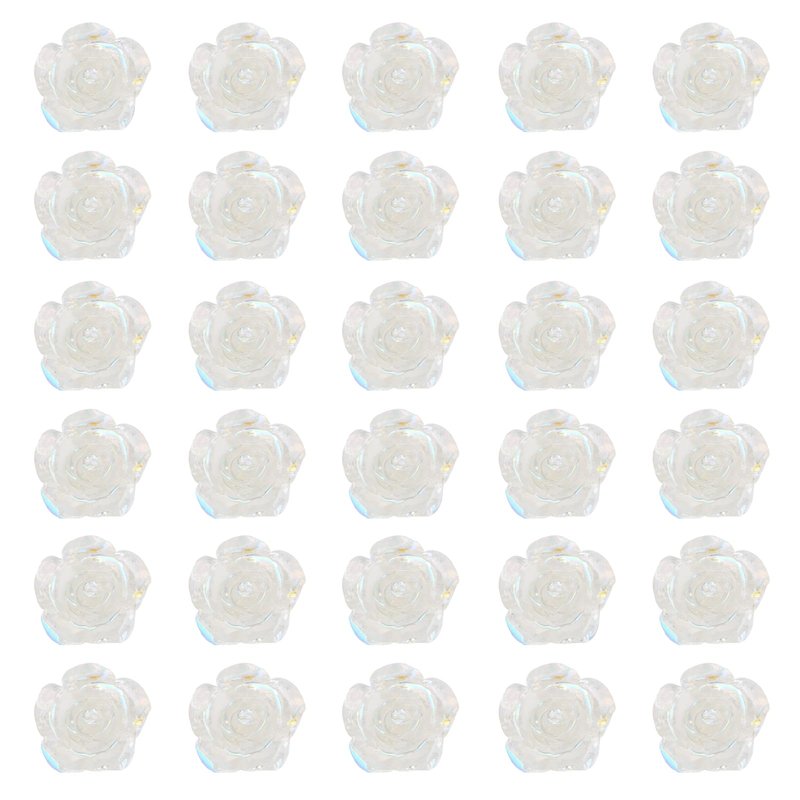 Wecoe 30 Pcs Small white Rose Flower Hair Clips Cute Decorative Tiny Mini Iridescent Hair Clips Wedding Halloween Princess Accessories Women Valentine's Day Chirstmas Gift